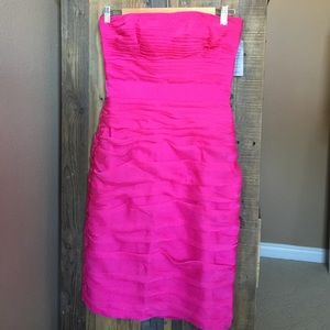 NWT Monique Lhuillier Bridesmaids Hot Pink Dress 2